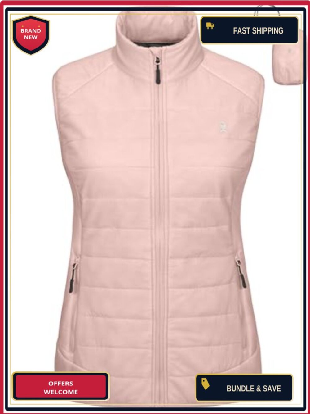 Women's Lightweight Puffer Vest Quilted Fleece Lined Packable Water Repellent